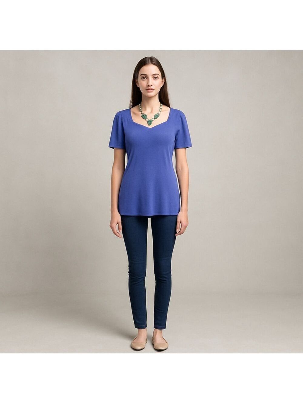 Express Top Square Neck Puff Sleeves Medium